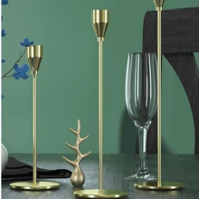 3 szt./zestaw europejski styl woskowy świecznik, romantyczna dekoracja stołu przy świecach, dekoracja ślubna, galwanizowana