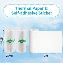 9Rolls 2.2in X 19ft Thermal Printer Paper Rolls For Mini Pocket Printer White Self-Adhesice Sticky Receipt Paper Rolls POS Papers - 9Rolls-white Sticker - View 2