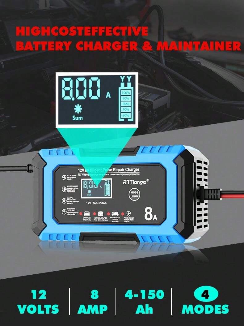 MONZANA® Auto Acculader Volautomatisch 6V 12V LCD-scherm Temperatuurcompensatie Druppellader Intelligente lader Auto Motorfiets