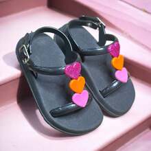 Hearts Children's Sandals - 黑色 - 查看 1