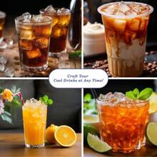 6 chiếc/1 bộ Khay làm đá viên mini cho tủ đông: Khay làm đá nhỏ FDDBI cho tủ đông có ngăn chứa - 135*4 chiếc Khay làm đá viên dễ tháo lắp - Khay làm đá vụn có hộp đựng đá - Khay làm đá viên đông lạnh nhanh - Xem 6