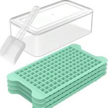 6 chiếc/1 bộ Khay làm đá viên mini cho tủ đông: Khay làm đá nhỏ FDDBI cho tủ đông có ngăn chứa - 135*4 chiếc Khay làm đá viên dễ tháo lắp - Khay làm đá vụn có hộp đựng đá - Khay làm đá viên đông lạnh nhanh - Xem 3