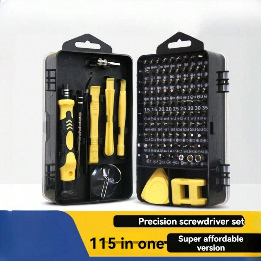 115 Stücke Reparaturset - All-in-One Uhr, Computer, Handy Werkzeug-Set - Schraubendrehersatz - Verschiedenfarbig - Übersicht 1