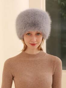 1pc Women Solid Color Fluffy Trapper Hat, Versatile Windbreak Autumn & Winter Warm Plush Bucket Hat Suitable For Outdoor, Skiing, Daily Wear - Multicolor - View 13