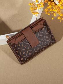 复古纯色短款钱包便携式双折零钱包女士信用卡夹商务休闲女士卡包礼品必备品女士钱包钱包小钱包 - 彩色 - 查看 3