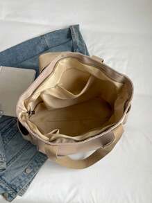 Túi đeo chéo kiểu retro, túi vải dung tích lớn màu trơn thời trang, túi đeo vai, túi xách đa năng tiện dụng, túi đeo vai thường ngày, phù hợp cho học sinh, sinh viên, công sở, các bà mẹ đi làm, đi chơi, giới trẻ yêu văn chương, thích hợp cho phụ nữ hoặc sinh viên, rất tiện để đựng sách vở, đồ mua sắm, đồ dùng học tập, v.v. - Màu Khaki - Xem 9