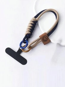 英伦风格拼色编织绳手机挂绳，带扣，适合所有手机，防摔防滑，随机金属夹颜色，适合送给母亲、家人、朋友、生日、节日的礼物，手机挂饰，手机链 - 彩色 - 查看 21