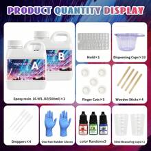 100ml/200ml/500ml/1000ml透明水晶環氧樹脂套件，零氣泡樹脂，適用於桌面和酒吧鑄造，透明樹脂製作手工藝品，生日/派對/節日禮物 - Epoxy Resin - 查看 18