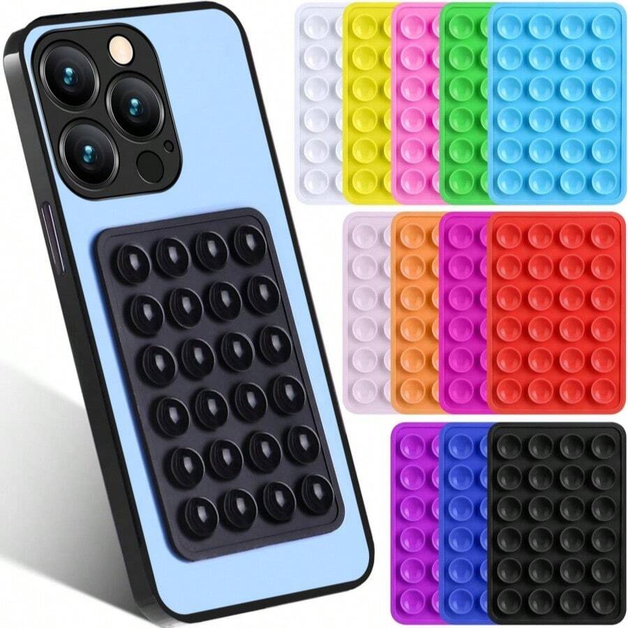 1/3 Ốp điện thoại silicon nhiều màu có đế hút, tay cầm hút điện thoại, hổ bát giác, kẹp điện thoại có keo dán, giá đỡ điện thoại có keo dán - Nhiều màu - Xem 1