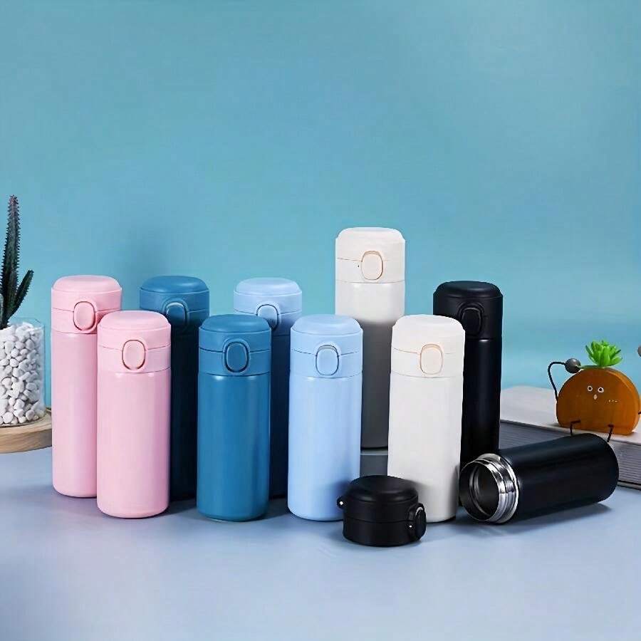 Bình nước cách nhiệt chân không hai lớp bằng thép không gỉ 300ml/10,55oz, cốc đựng nước hình hạt đậu dễ thương cho học sinh, quà tặng khi trở lại trường - nhiều màu - Xem 1