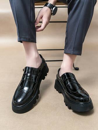 Men's British Style Thick Sole Formal Leather Shoes