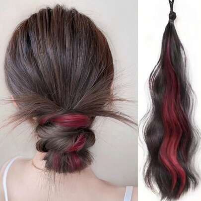 1 件装合成接发环绕凌乱发髻发圈弹性发髻制作器环女士款，约 20 英寸