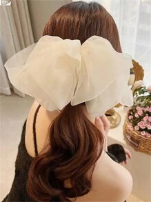 1个/2个/4个装 女士优雅雪纺多层大蝴蝶结发夹，多功能发饰，适用于马尾辫，时尚别致的爪夹发卡，适合上学、大学、冬季女性装扮，蝴蝶结，可爱，头部配饰，发夹，旅行，生日 - 彩色 - 查看 5