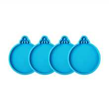 1/2/4PCS Mặt dây chuyền hình tròn trang trí Giáng sinh Khuôn nhựa Epoxy, Móc khóa trang sức thủ công DIY để làm đồ trang trí Giáng sinh - nhiều màu - Xem 9