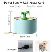 Ceramic Cat Water Dispenser, 1.5L Dog Water Dispenser, Automatic Pet Water Container, Cat Water Dispenser With Automatic Filter