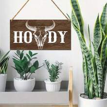 1pc Rustic Wooden Wall Sign, Farmhouse & Ranch Decor, Funny Family Wall Art, Modern Home Accent - Multicolor - View 3