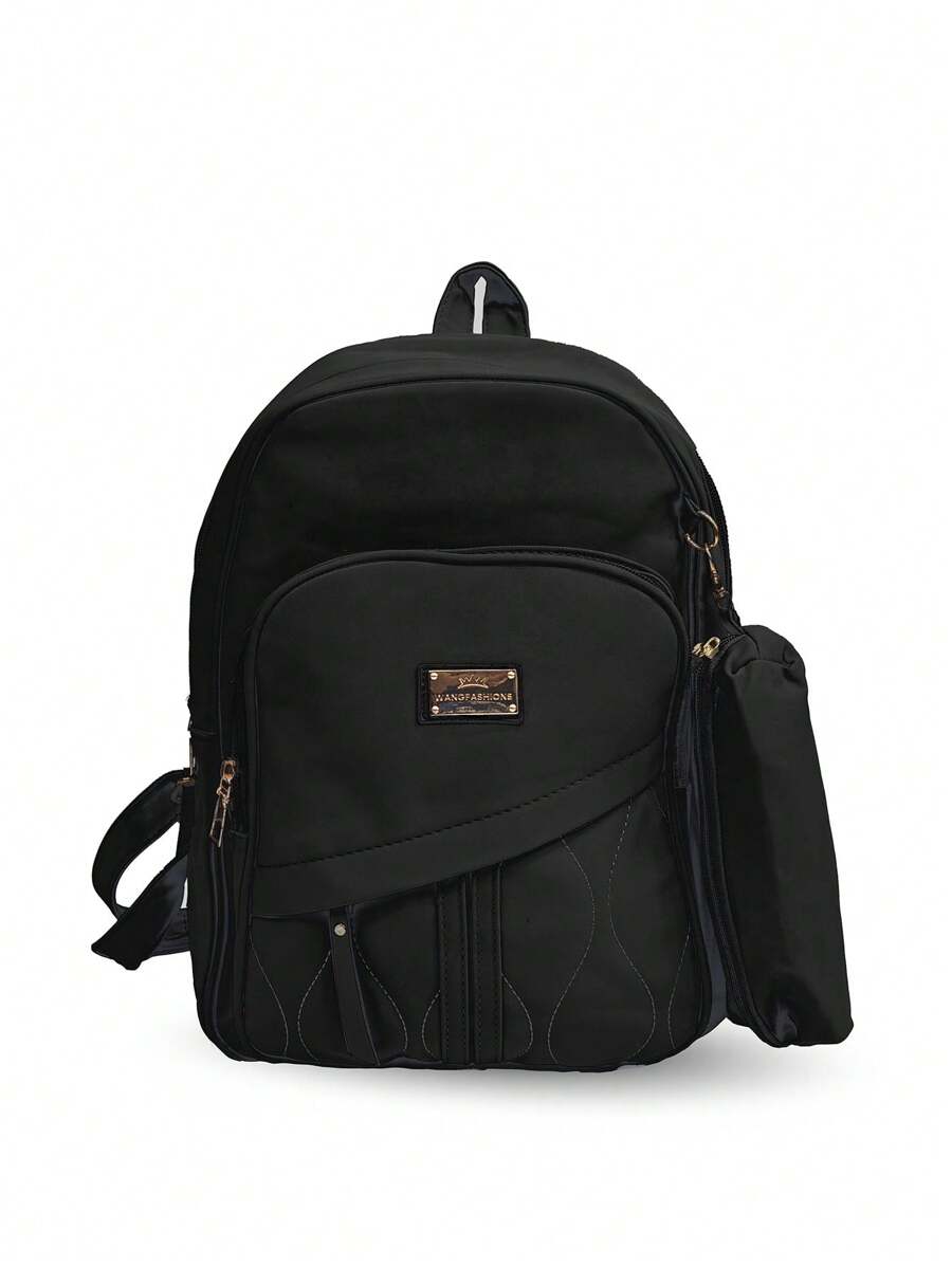Women's Backpack Bag PU Leather With Multifunctional Case W2003 - 黑色 - 查看 1