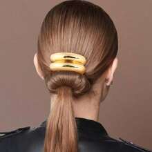 1pc Set - French Metal Oval Hair Clips, Fashionable Women Hair Clips, Non-Slip Minimalist Hair Clips, Spring Hair Clips, Suitable For Long/Short/Curly/Wavy Hair, Metal Hair Accessories, Fashion Hair Accessories, Decorative Hair Accessories Single Set (Gold/Silver), Gold Hair Accessories, School Supplies, Hair Accessories, Hairpin - Multicolor - View 11