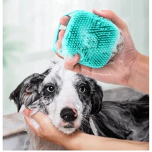 Soft Silicone Massage Pet Grooming Brush, Bathing Brush, Cleaning Tool Comb, Cat Dog Cleaning & Grooming Supplies, Pet Accessories, Shampoo Massage Brush, Puppy Kitten Massage Comb, Grooming Bathing Brush, Soft Bristle Dog Brush - Multicolor - View 6