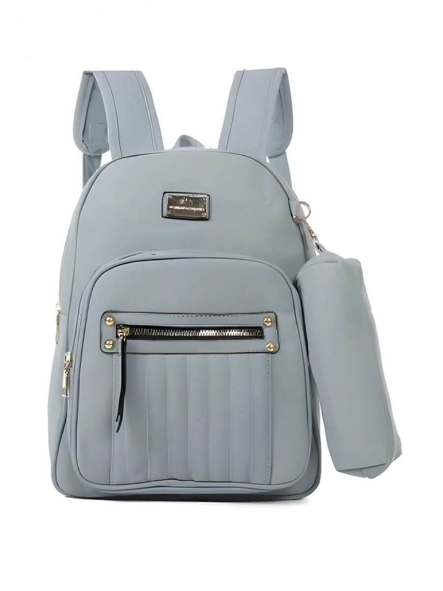 Women's Backpack Bag PU Leather With Multifunctional Case W2004 - Màu xanh nhạt - Xem 1