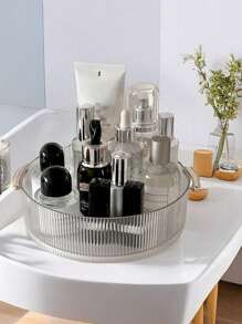 1 khay đựng mỹ phẩm bằng nhựa, hộp đựng trong suốt xoay 360 độ có tay cầm, giá trưng bày mỹ phẩm, sắp xếp để bàn, thích hợp để đựng nước hoa, son môi, cọ trang điểm, văn phòng phẩm, trang sức vòng cổ, hộp đựng, cho kỳ nghỉ bãi biển, bộ sưu tập phòng tắm, bộ sưu tập phòng ngủ, dung tích lớn - Nhiều màu - Xem 10