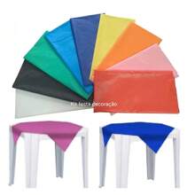 Kit 10 Plastic Tablecloths For Guest Parties Plain For Snakes And Stain 70 X 70cm - 寶藍色 - 查看 2