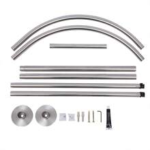 Futchoy U Forma Asta Doccia Senza Foratura Doccia Tenda Asta Vasca Arco Bar Acciaio Inox - Argento - Visualizzare 5