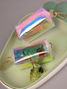 1 件装宠物便便袋，全息彩色反光狗粪袋，适合散步，便便铲袋 - 彩色 - 查看 2