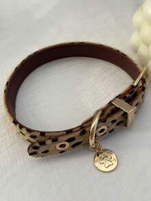 2 件套万圣节朋克摇滚叛逆女士双条尖刺皮革豹纹毛绒猫爪颈链套装圣诞节 - 彩色 - 查看 9