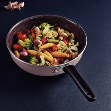 24cm Nonstick Deep Frying Pan With Ceramic Induction - Màu hồng gỉ - Xem 2