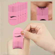 10/20 piezas Regla para medir la longitud de las extensiones de pestañas, medición de longitud de pestañas, herramientas para extensiones de pestañas - Rosa - Ver 1