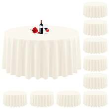 10 Pack Round Tablecloth Round Tablecloth 90 Inch Round Table Cloth Washable Polyester Fabric Bulk Linen Tablecloths Round Table Cover Table Cloths For Parties Wedding Banquet Buffet Dinning - Ivory - View 1