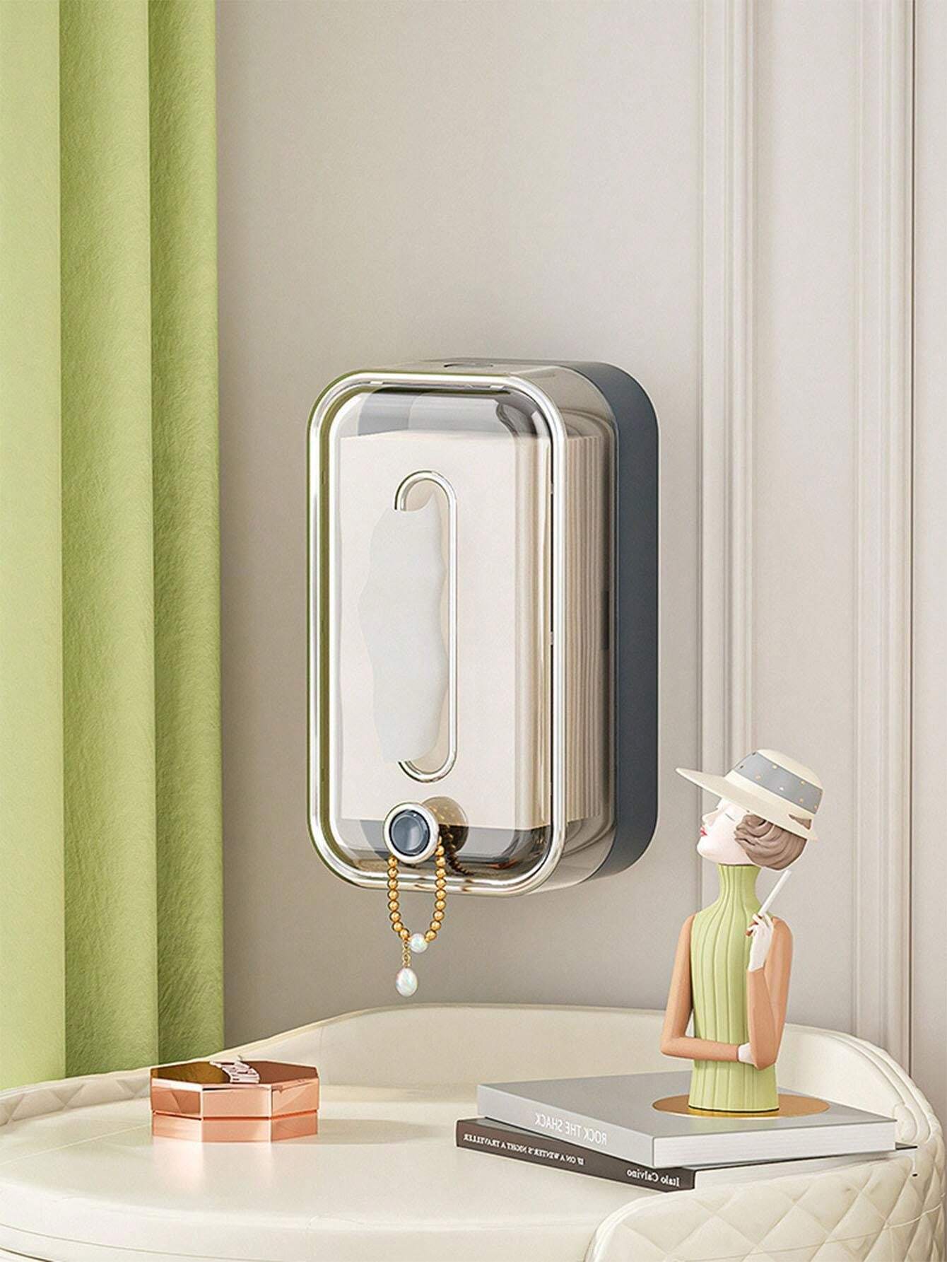 Scatola di fazzoletti e porta rotolo di carta igienica montata a parete