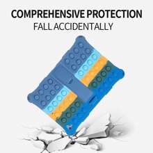 Funda para tableta fabricada en silicón con correa Pop it - Azul - Ver 2