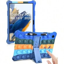 Funda para tableta fabricada en silicón con correa Pop it - Azul - Ver 3