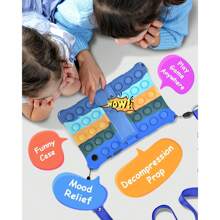 Funda para tableta fabricada en silicón con correa Pop it - Azul - Ver 5