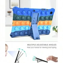 Funda para tableta fabricada en silicón con correa Pop it - Azul - Ver 4