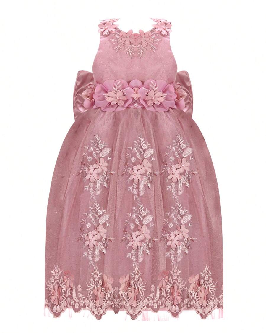 Maylin Romina Girl's Long Party Dress - 藕粉色 - 查看 1