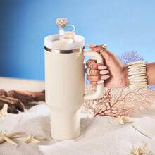 Shiny Straw Covers Cap For  Cups 30&40 Oz Tumbler, Resin Colorful Shiny Straw Protectors Tips Cover For Reusable Drinking Straws  Tumblers Accessories(Shiny) - White - View 7