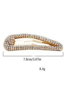 2个/3个/4个装女士水钻发夹 时尚甜美社交名媛BB夹 休闲侧夹 闪亮单线夹 发饰 爪夹 发卡 发夹，学习用品，派对，头部饰品 - 彩色 - 查看 5