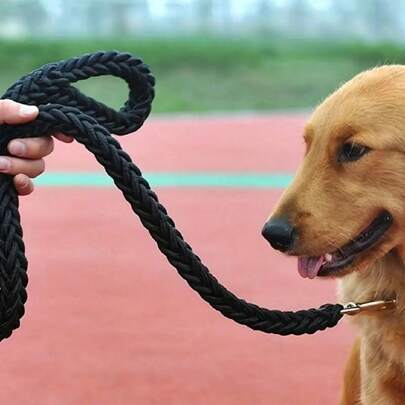 Durable Woven Nylon Dog Leash, 8-Strand Rope, Extra Thick & Reinforced, Suitable For Large Dogs, Comfortable Handle For Training And Walking, Burst-Proof, Enhances Control, Fits Breeds Like Alaskan Malamute, Pitbull, Labrador Retriever, German Shepherd, Golden Retriever, French Bulldog