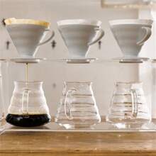 1PC Range Server Clear Range Server Clear Glass Coffee Server For Drip Coffee Maker, Standard Glass Coffee Carafe, Coffee Pot With Lid, Clear, 01 360ml(12oz) Pour Over Coffee Maker Back To School