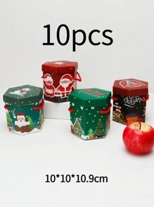 5pcs/10pcs Christmas Gift Box, Cartoon Christmas Apple Box, Portable Gift Box, Suitable For Party & Holiday Christmas Christmas DecorChristmas Decorations Christmas Bags Christmas Gifts Christmas Christmas Decorations Christmas Pajamas Christmas Gifts Christmas Decor - Paper - View 19