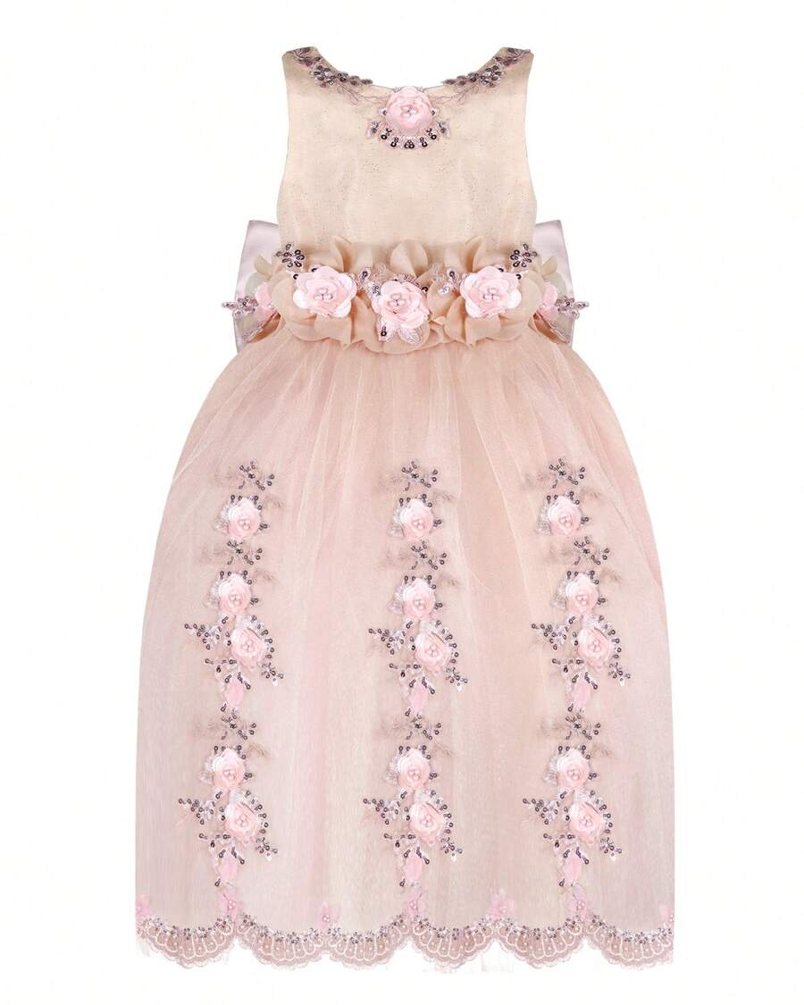 Maylin Romina Girl's Long Party Dress - 淺粉色 - 查看 1