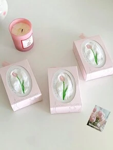 Embroidered Tulip Hand Towel Gift Set, Practical Gift For Bridesmaids, Weddings And Business Events - Pink - View 4