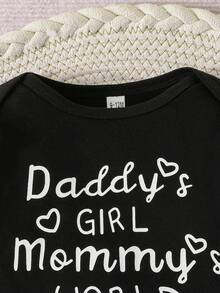 Bộ 2 món/Bộ đồ liền thân cổ bèo nhún in chữ mùa xuân và mùa thu cho bé gái kèm khăn trùm đầu họa tiết rằn ri - Nhiều màu - Xem 3