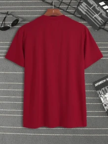 It Is Possible Men's T-Shirt Streetwear 100% Cotton Printed - 紫紅色 - 查看 2