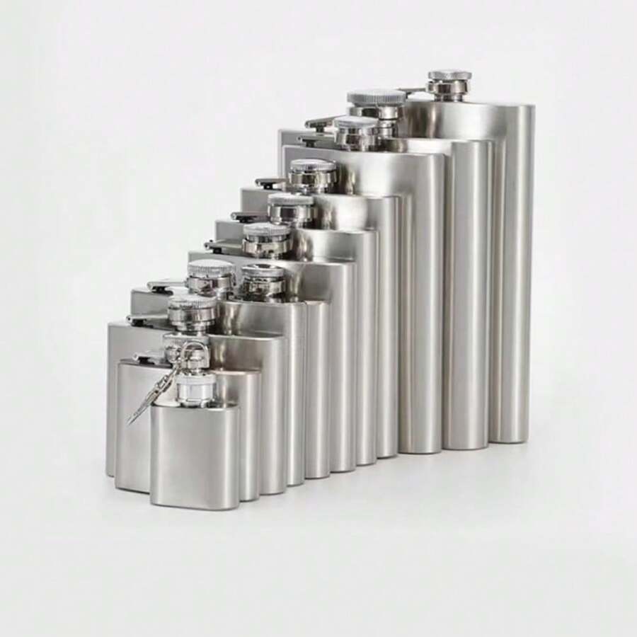 1 pieza Petaca de acero inoxidable, Botella de licor portátil mini, Dispensador de bebidas, Opciones de 1 oz/2 oz/3 oz/4 oz/5 oz/6 oz/7 oz/8 oz/9 oz/10 oz, Para almacenar y transportar bebidas espirituosas, vino y otras bebidas, Para exteriores, camping, regalo para padres