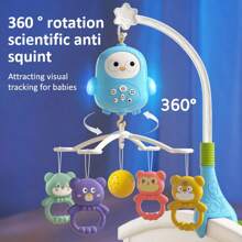 新生儿音乐婴儿床移动玩具，0-1 岁婴儿早教旋转摇铃 - 嬰幼兒床鈴非遙控 - 查看 2