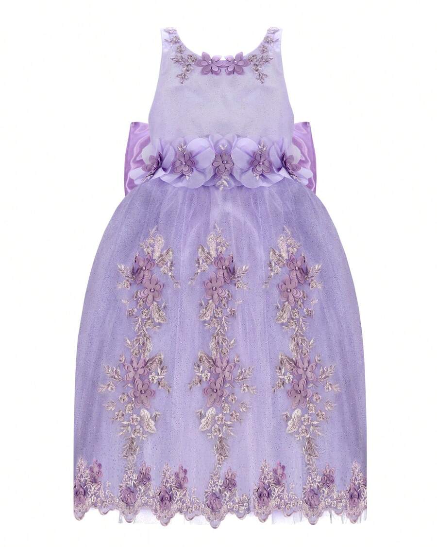 Maylin Romina Girl's Long Party Dress - 紫丁香色 - 查看 1